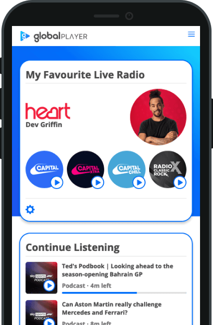 Screenshot of Global Radio